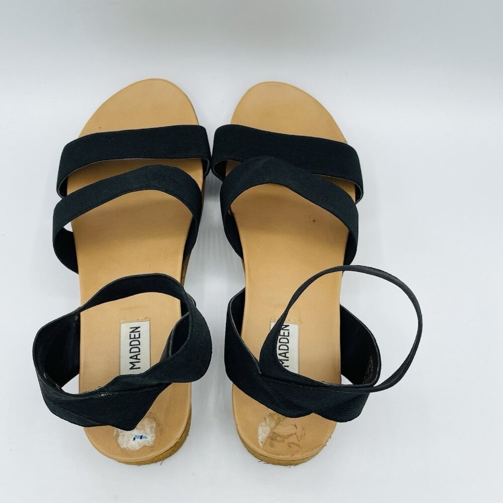 Steve Madden Shoes Womens Size 7.5 M Black Vonte Platform Sandals Ankle Strap - Picture 8 of 11